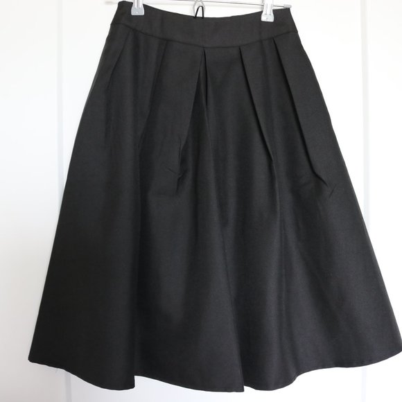 High-waisted formal Black short-midi Skirt w/Pockets Size XS or Small - Picture 1 of 3